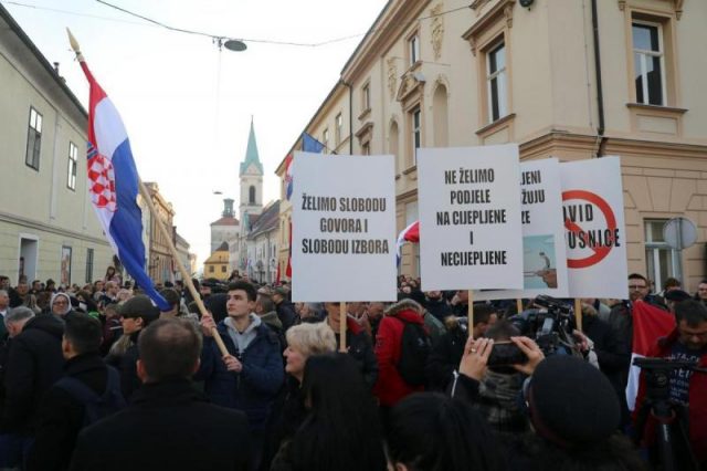 prosvjed zagreb covid 2