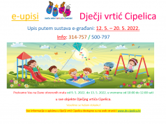 USKORO I E-UPISI Dani otvorenih vrata Dječjeg vrtića ‘Cipelica’