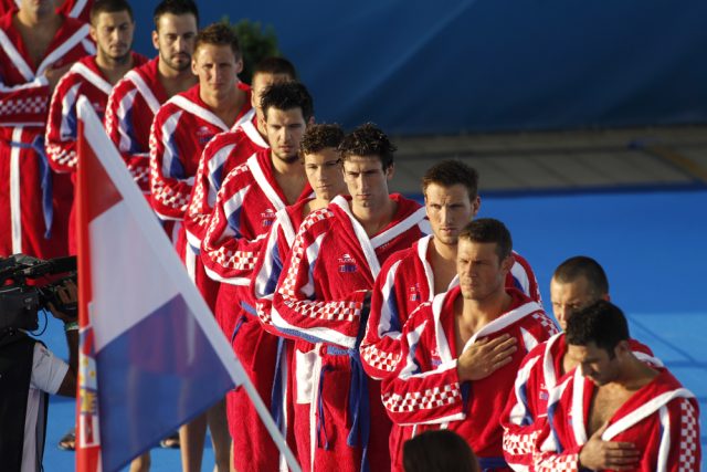 Barcelona,-,Aug,,1:,Croatian,National,Waterpolo,Team,Posing,Before