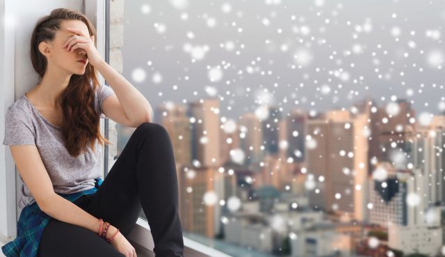 People,,Emotion,,Winter,,Christmas,And,Teens,Concept,-,Sad,Unhappy