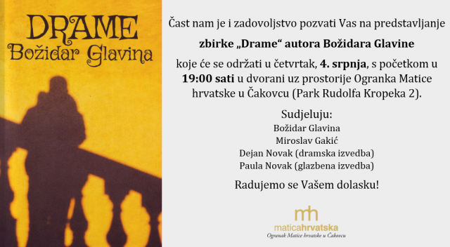 Pozivnica - Drame B. Glavina